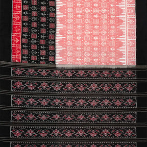 Baby Pink Handloom Orissa Cotton Saree With Tie & Dye Floral Motifs