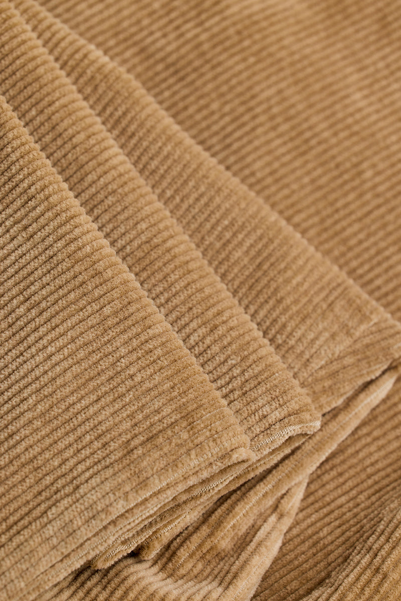 Beige Corduroy Slim Fit Trousers