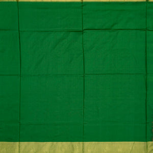 Red Handloom Ikat Silk Saree With Contrast Green Border