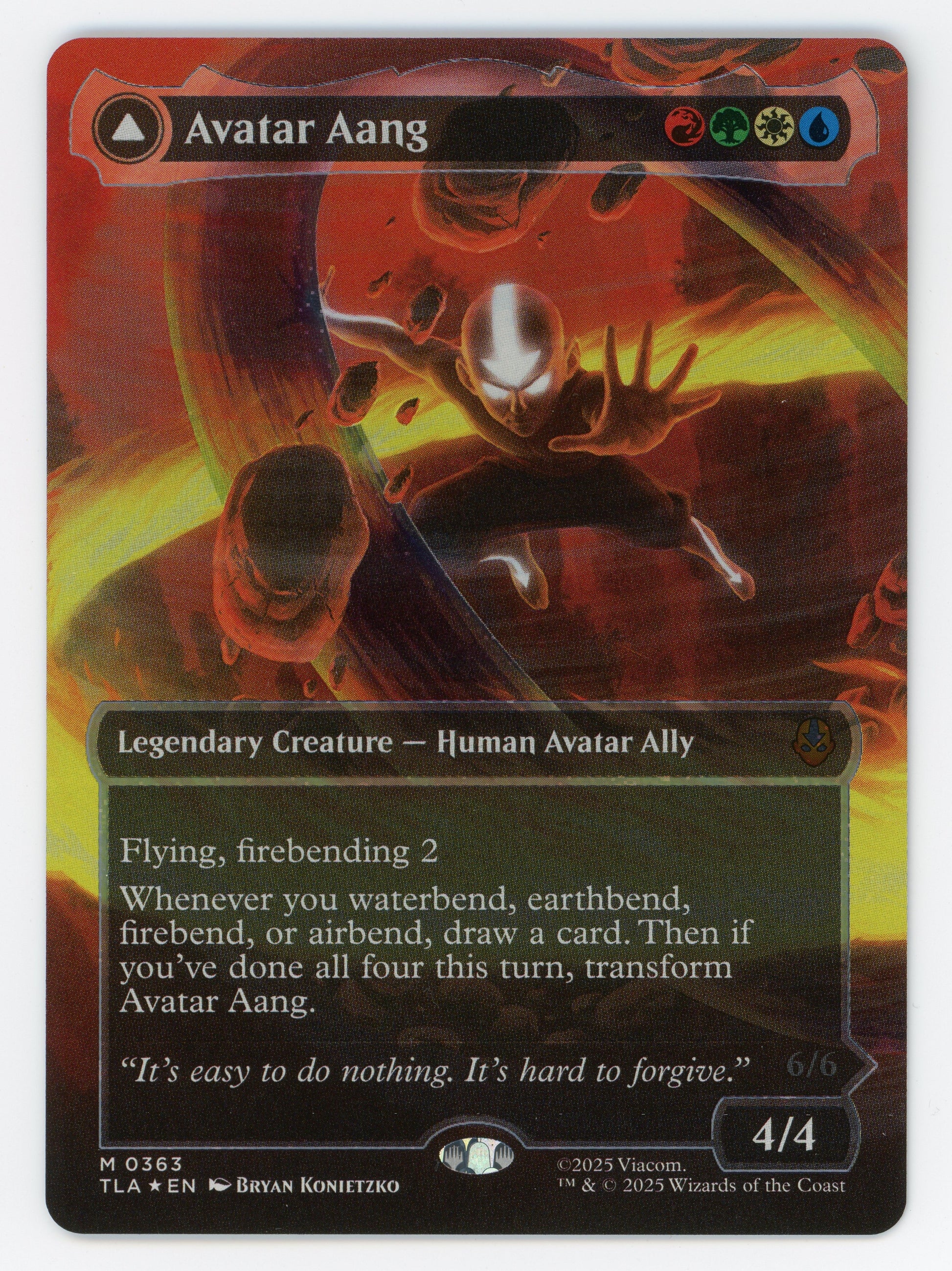 Avatar Aang // Aang, Master of Elements - Borderless - Headliner - Raised Foil - Scan 14853