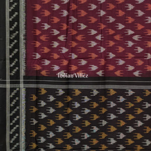 Maroon Maniabandha Odisha Ikat Cotton Saree