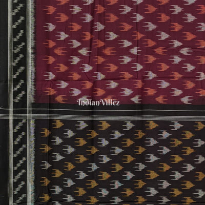 Maroon Maniabandha Odisha Ikat Cotton Saree