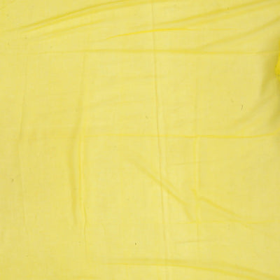 Lemon Yellow Handloom Bengal Cotton Saree With Coin Buttas