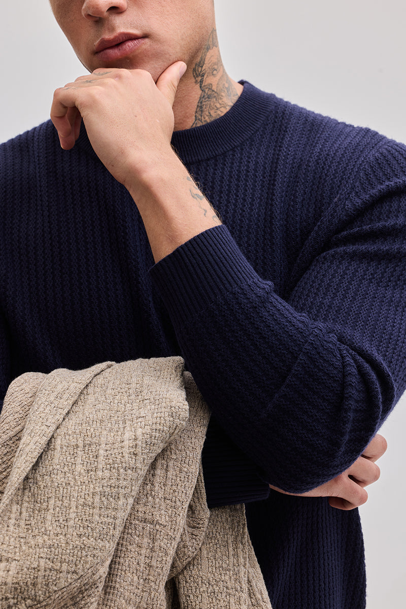 Navy Knitted Sweater