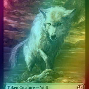 Arlinn, Embraced by the Moon Emblem (23) // Wolf Token (18) [Innistrad Remastered: Tokens] [Foil]