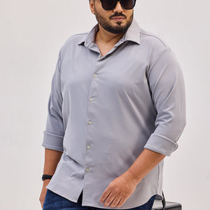Grey Regular Fit Stretch Shirt