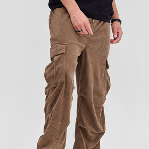 Brown Corduroy Baggy Fit Cargo