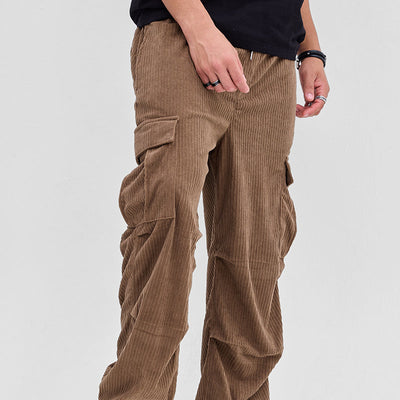 Brown Corduroy Baggy Fit Cargo