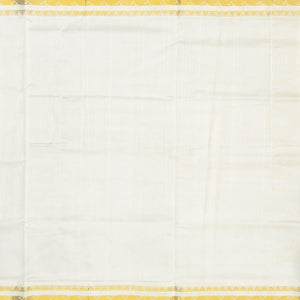 Dark Brown Handloom Korvai Silk Cotton Saree With Contrast White Border