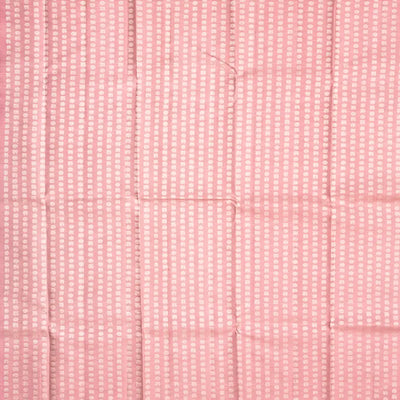 Grey Handloom Kanchipuram Silk Saree With Stripes