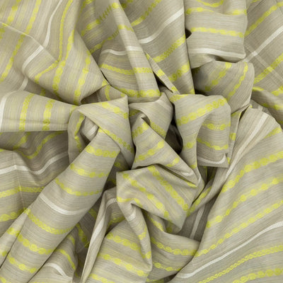 Grey Chirala Cotton Saree With Traditional Motif Stripes