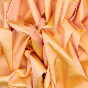 Light Peach Handloom Kanchipuram Korvai Silk Saree With Violet Border