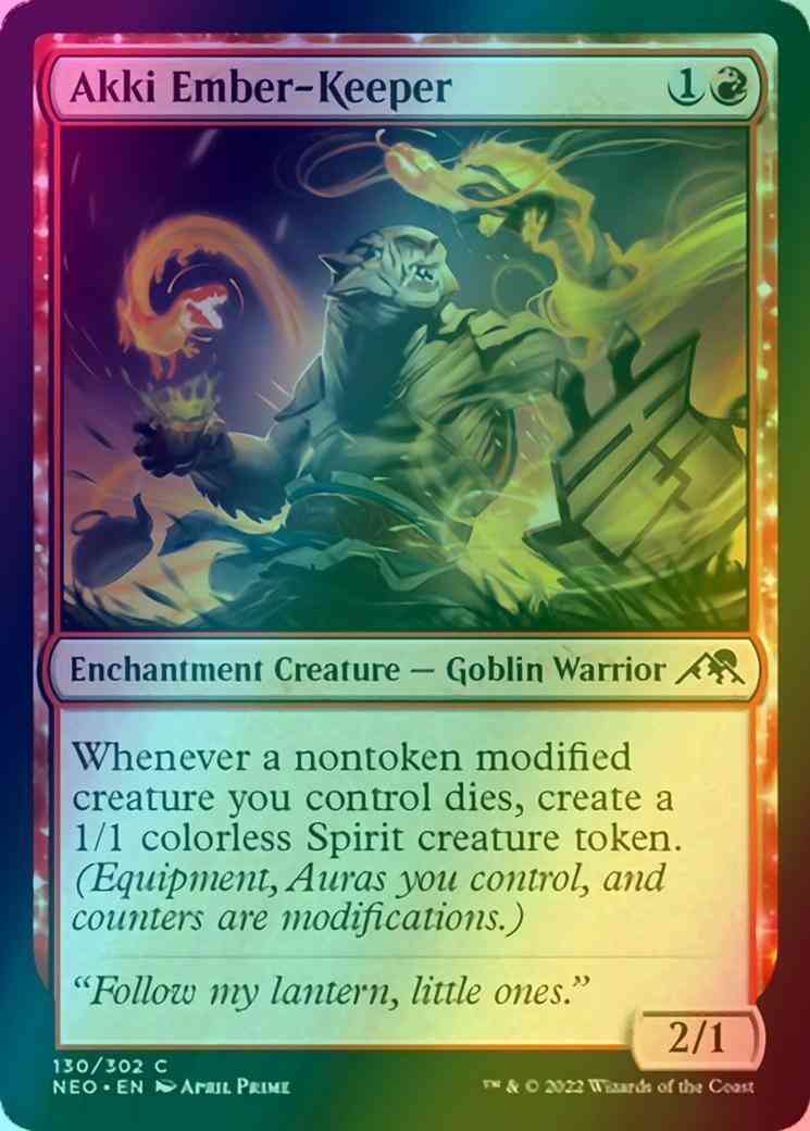 Akki Ember-keeper [130] [Kamigawa: Neon Dynasty] [Foil]