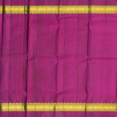 Off White Handloom Kanchipuram Korvai Silk Saree With Stripes & Buttas