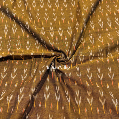 Mehndi Green Handwoven Pochampally Ikat Cotton Fabric