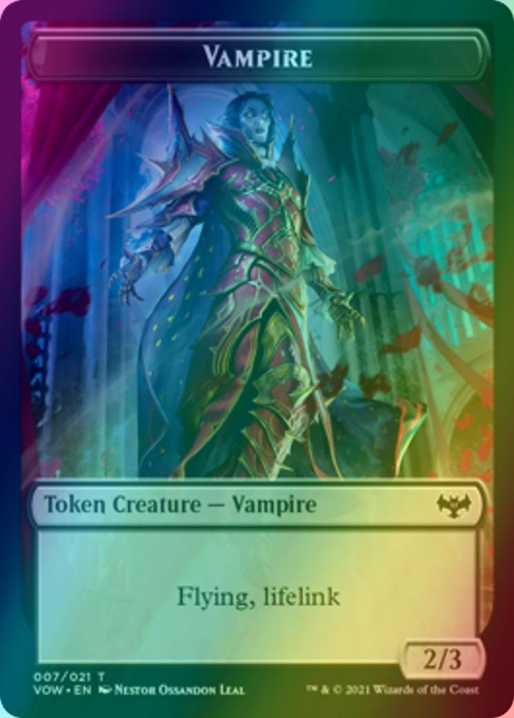 Blood Token (17) // Vampire Token (07) [Innistrad: Crimson Vow: Tokens] [Foil]