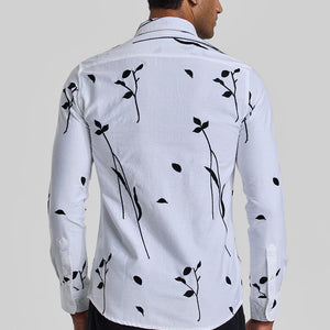 White Floral Embroidered Shirt