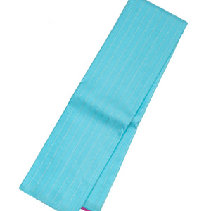 Turquoise Handloom Kanchipuram Silk Saree With Dotted Stripes