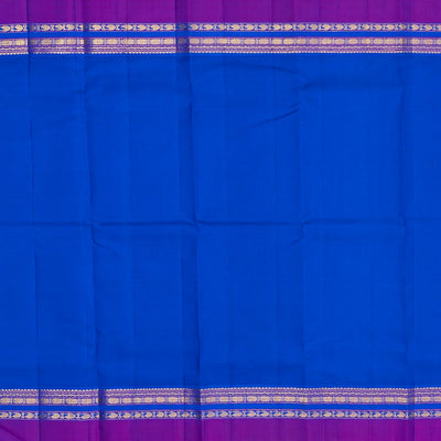 Cyan Handloom Kanchipuram Silk Saree With Rain Drop Buttas