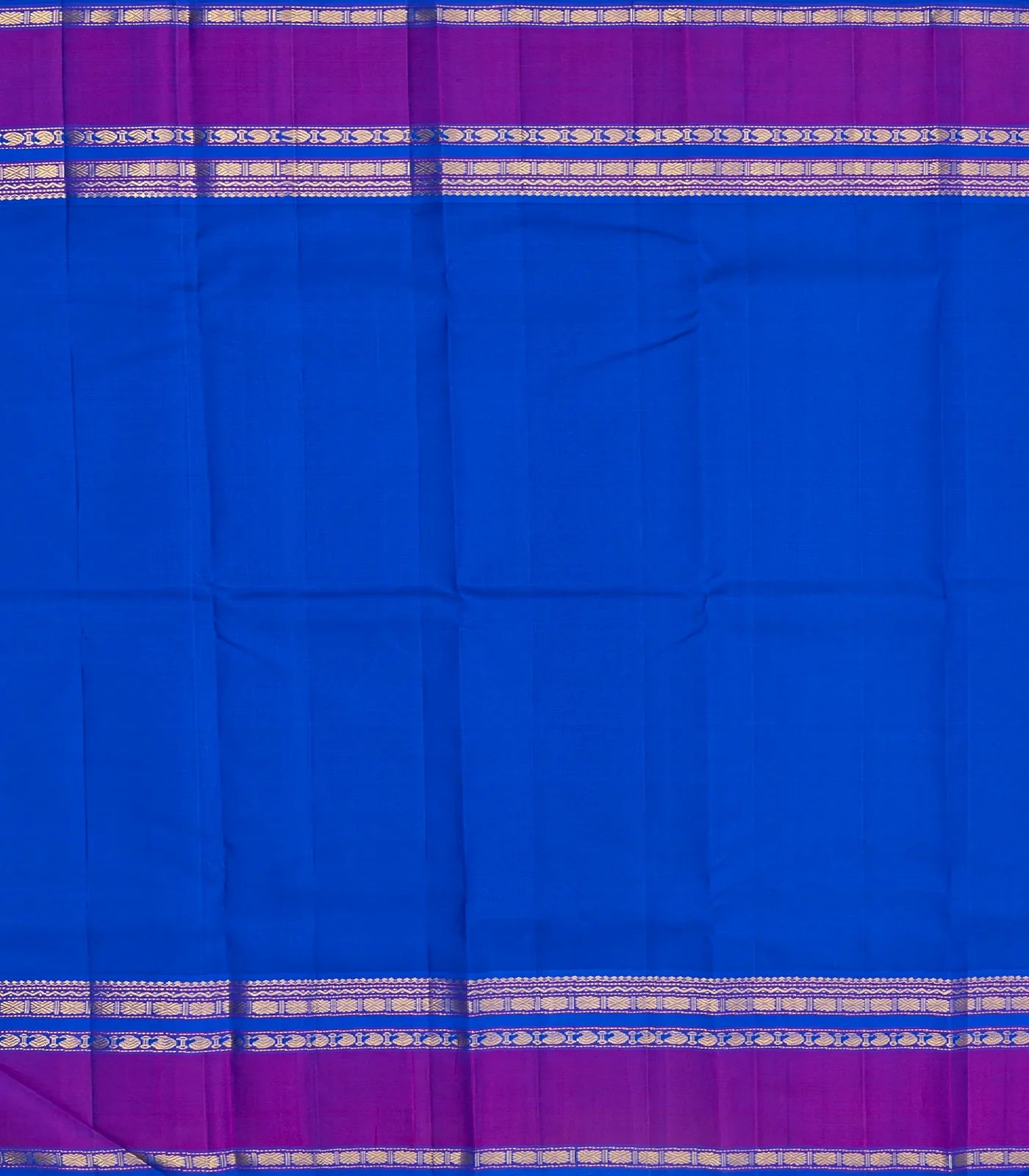 Cyan Handloom Kanchipuram Silk Saree With Rain Drop Buttas