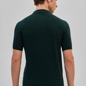 Dark Green Knitted Polo T-Shirt
