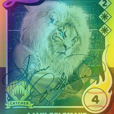 Ajani Goldmane // Ajani Goldmane [0745] [Borderless] [Signed] [Magic: The Baseballing] [Secret Lair Drop] [Foil]