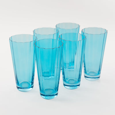 Estelle Colored Sunday High Balls - Set of 6 {Ocean Blue}