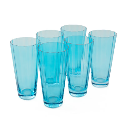 Estelle Colored Sunday High Balls - Set of 6 {Ocean Blue}