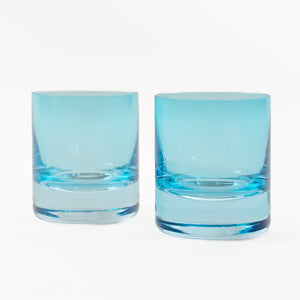 Estelle Colored Rocks Glass - Set of 2 {Ocean Blue}