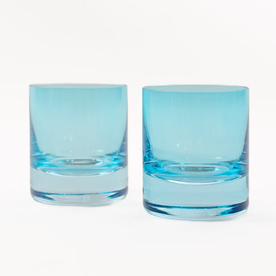 Estelle Colored Rocks Glass - Set of 2 {Ocean Blue}