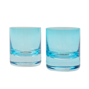 Estelle Colored Rocks Glass - Set of 2 {Ocean Blue}
