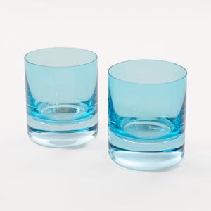 Estelle Colored Rocks Glass - Set of 2 {Ocean Blue}