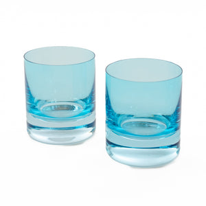 Estelle Colored Rocks Glass - Set of 2 {Ocean Blue}