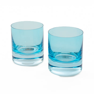 Estelle Colored Rocks Glass - Set of 2 {Ocean Blue}