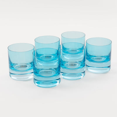 Estelle Colored Rocks Glass - Set of 6 {Ocean Blue}