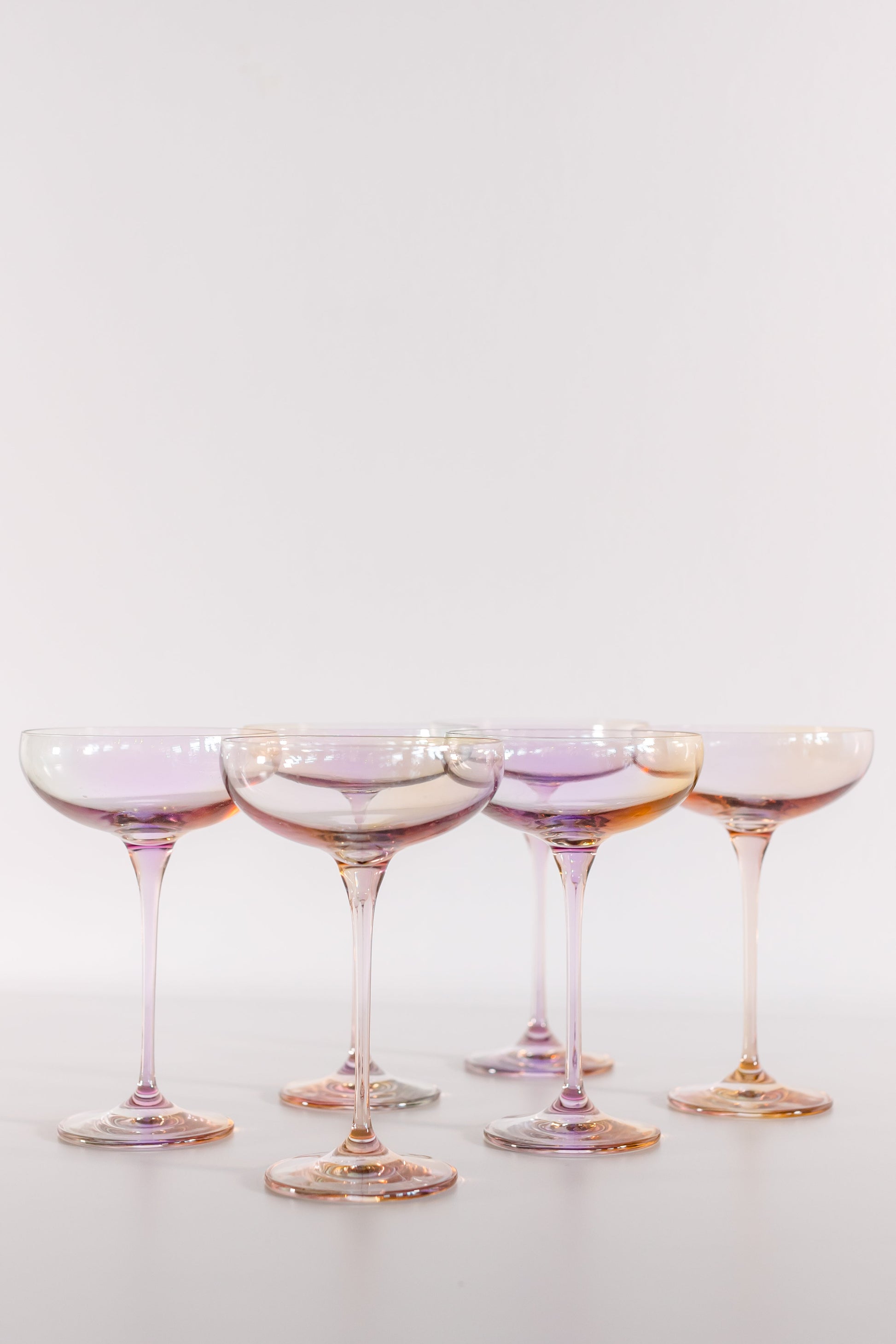 Estelle Colored Champagne Coupe Stemware - Set of 6 {Iridescent}