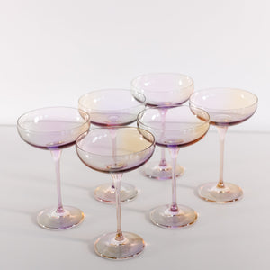 Estelle Colored Champagne Coupe Stemware - Set of 6 {Iridescent}