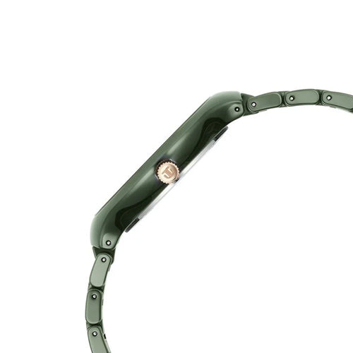 Titan Regalia Ceramics Quartz Analog Green Dial Green Color Ceramic Strap Watch For Men 39.7mm 90014KC03