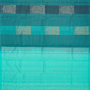 Blue Handloom Soft Silk Saree With Checks & Buttas