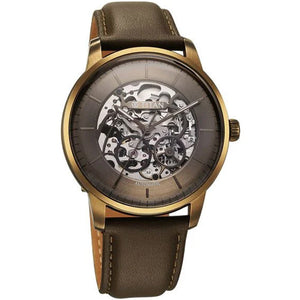 Titan Automatic Color Upgrade Brown Dial Brown Leather Strap Watch For Men 44mm 90110QL03
