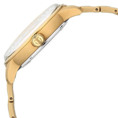 Titan Golden Heart Skeletal Automatic Analog with Silver Dial Yellow Gold Stainless Steel Strap Watch for Men 44mm 90110YM01