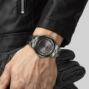 Titan Clasique Slim Quartz Analog with Date Grey Dial With Grey Color Stainless Steel Strap Watch For Men 40mm 90142QM06