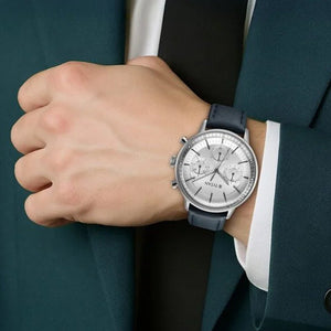 Titan Light Leathers Quartz Multifunction Silver  Dial Stainless Steel Strap Watch for Men 42mm 90171SL01