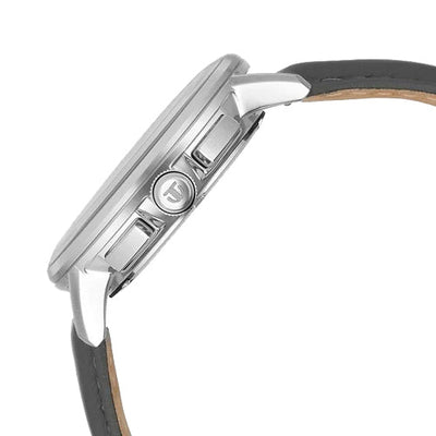 Titan Light leathers Multifunction Silver Dial Leather Strap Watch For Men 41.8mm 90200SL01