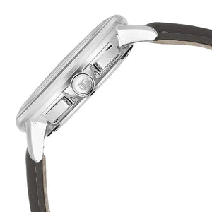 Titan Light leathers Multifunction Anthracite Dial Leather Strap Watch For Men 42mm 90200SL02