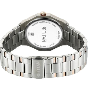 Titan Regalia Dodecagon Quartz Analog with Date Silver Dial Two Toned Stainless Steel Strap Watch For Men 40mm 90212KM01