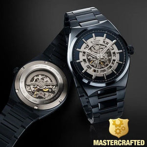 Titan Nexus Skeletal Automatic Analog with Blue Dial Blue Stainless Steel Strap Watch for Men 42mm 90221QM03