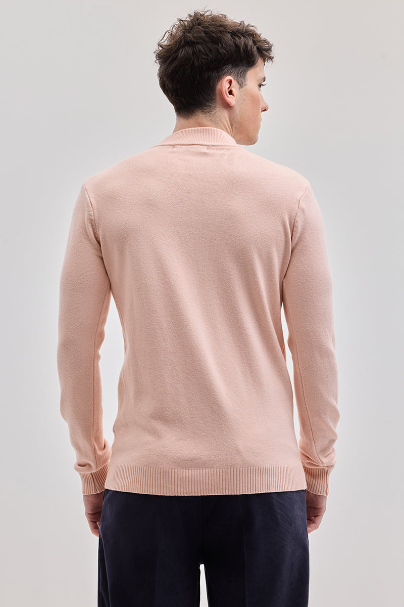 Light Pink Knitted Sweatshirt
