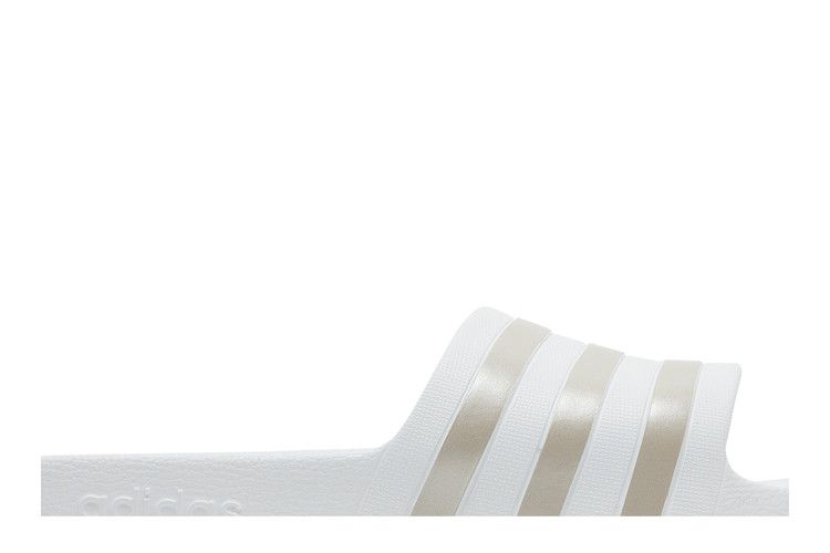 adidas Adilette Aqua Slides Cloud White Platinum Metallic