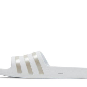 adidas Adilette Aqua Slides Cloud White Platinum Metallic